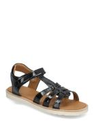 Sandals - Flat - Open Toe - Op Black ANGULUS