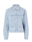 Slfhazel Ls Light Ice Blue Denim Jacket Blue Selected Femme