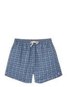 Micro Paisley Swim Trunks Blue Pompeii