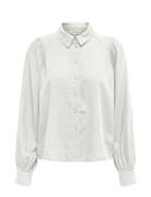 Onlcaro L/S Linen Bl Puff Shirt Cc Pnt White ONLY