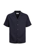 Jprccaaron Tencel Resort Shirt S/S Ln Blue Jack & J S