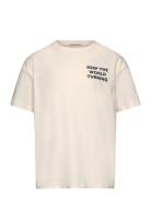 Over Printed T-Shirt Cream Tom Tailor