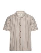 Akleon S/S Structure Shirt Beige Anerkjendt