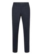 Checked Stretch Pants - Combi Pants Navy Lindbergh Black