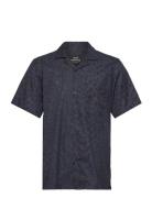 Havana Twill Kenji Aop Shirt Ss Blue Mads Nørgaard