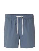 Slhcooper Seersucker Swimshorts W Blue Selected Homme