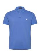 Custom Slim Fit Mesh Polo Shirt Blue Polo Ralph Lauren