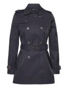 Belted Cotton-Blend Trench Coat Navy Lauren Ralph Lauren