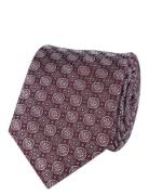 Geometric Pattern Silk Tie Burgundy Portia 1924