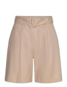 Belt Linen-Blend Bermuda Shorts Beige Mango