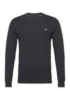 Cotton Cable C-Neck Black GANT