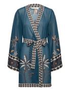 Dalia Printed Wrap Kaftan Blue Malina