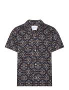 Hendrix Aop Ss Shirt Navy Les Deux