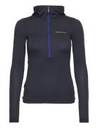 W Light Hooded Fleece Hal-Salute Blue-Bl Navy Peak Performance