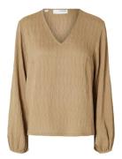 Slfquinn Ls Top At Beige Selected Femme