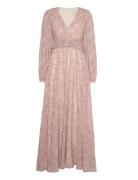 Lamia V-Neck Maxi Dress Pink Malina