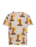 Unicorn Seahorse Aop Ss Tee Brown Mini Rodini