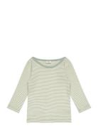 Soft Mini Striped Tobinino Tee Ls Green Mads Nørgaard