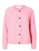 Slflulu Ls Knit Short Cardigan Noos Pink Selected Femme