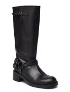 Biaharper Biker Boot Pull Up Leather Black Bianco