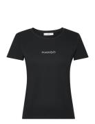 Logo Cotton T-Shirt Black Mango