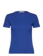 Knitted Short-Sleeve T-Shirt Blue Mango