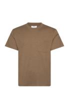 100% Cotton T-Shirt With Pocket Brown Mango