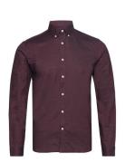 Yarn Dyed Oxford Superflex Shirt L/ Burgundy Lindbergh