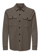 Onsnewkodyl Overshirt Sweat Brown ONLY & SONS