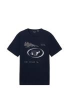 T-Shirt With Print Navy Tom Tailor