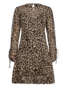 Short Leopard-Print Dress Brown Mango