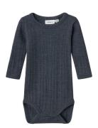 Nbmwang Wool Needle Ls Body Solid Noos Navy Name It