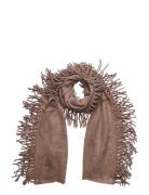 Scarf Fringes Brown Davida Cashmere