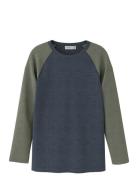 Nkmwang Wool Needle Ls Top Solid Navy Name It