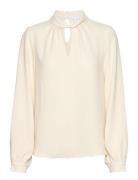 Visurashil High Neck L/S Top/R/Dfs Cream Vila