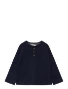 Long Sleeve Cotton T-Shirt Navy Mango