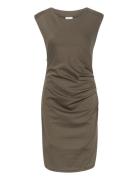 Kaindia Round-Neck Dress Brown Kaffe