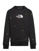 B Drew Peak Light Crew Print Black The North Face