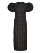 3D Jacquard Midi Dress Black ROTATE Birger Christensen