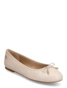 Jayna Nappa Leather Flat Beige Lauren Ralph Lauren