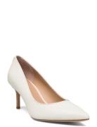 Lanette Lizard-Embossed Leather Pump Cream Lauren Ralph Lauren