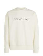 Shadow Embossed Logo Sweatshirt Cream Calvin Klein