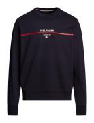 Hilfiger Stripe Terry Sweatshirt Navy Tommy Hilfiger