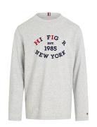 Monotype Flock Regular Tee Ls Grey Tommy Hilfiger