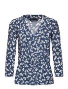 Floral Stretch Jersey Top Blue Lauren Ralph Lauren