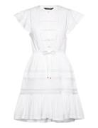 Lace-Trim Jersey Flutter-Sleeve Dress White Lauren Ralph Lauren