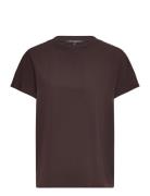 Crepe Light Crew Neck Top Brown French Connection