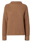 Slfselma Ls Knit Pullover Noos Brown Selected Femme