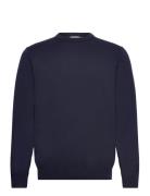 100 % Merino Crew Neck Knit Navy Lindbergh