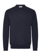 Onsphill Reg 12 Rib Ls Polo Knit Navy ONLY & SONS